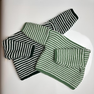 Hand knitted baby/toddler striped sweaters/jumpers/ two colours, seven  sizes