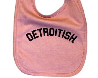 Detroitish Baby Bib - Mauve