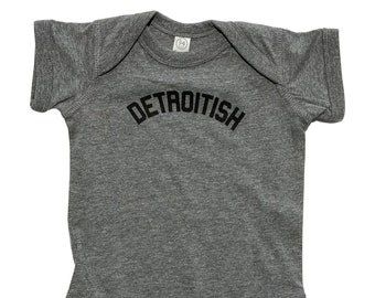 Detroitish Baby Onesie - Heather Grey