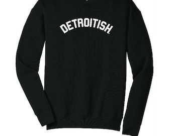 Detroitish Black Crewneck Sweatshirt