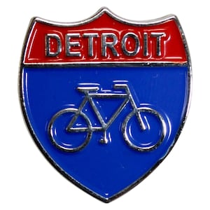 Detroit Bike Lane Enamel Pin