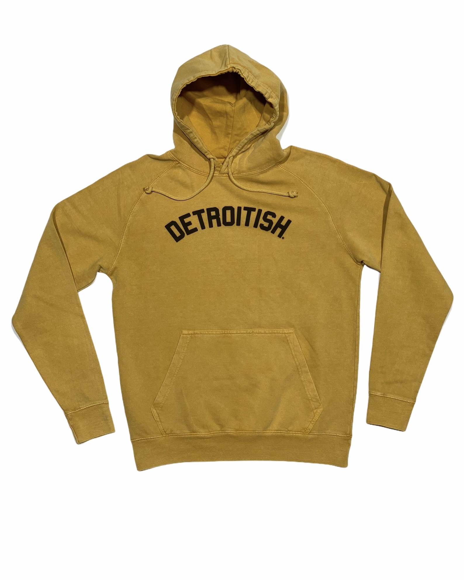 Detroitish Mineral Wash Mustard Hoodie Etsy