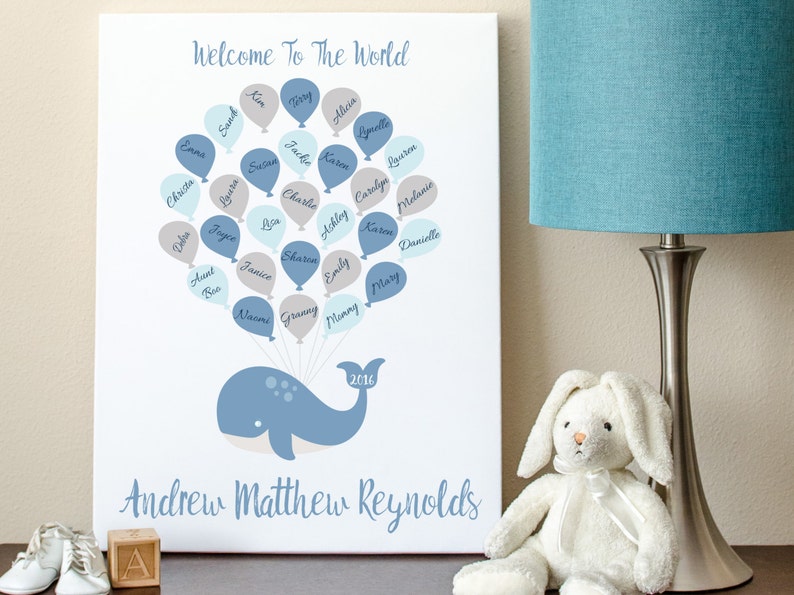 Baby Shower Guest Book Alternative Whale Guest Book Print Etsy