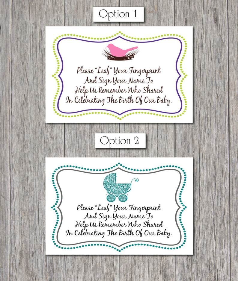 Baby Shower Fingerprint Tree 11x14 Baby Shower Guest Book Etsy