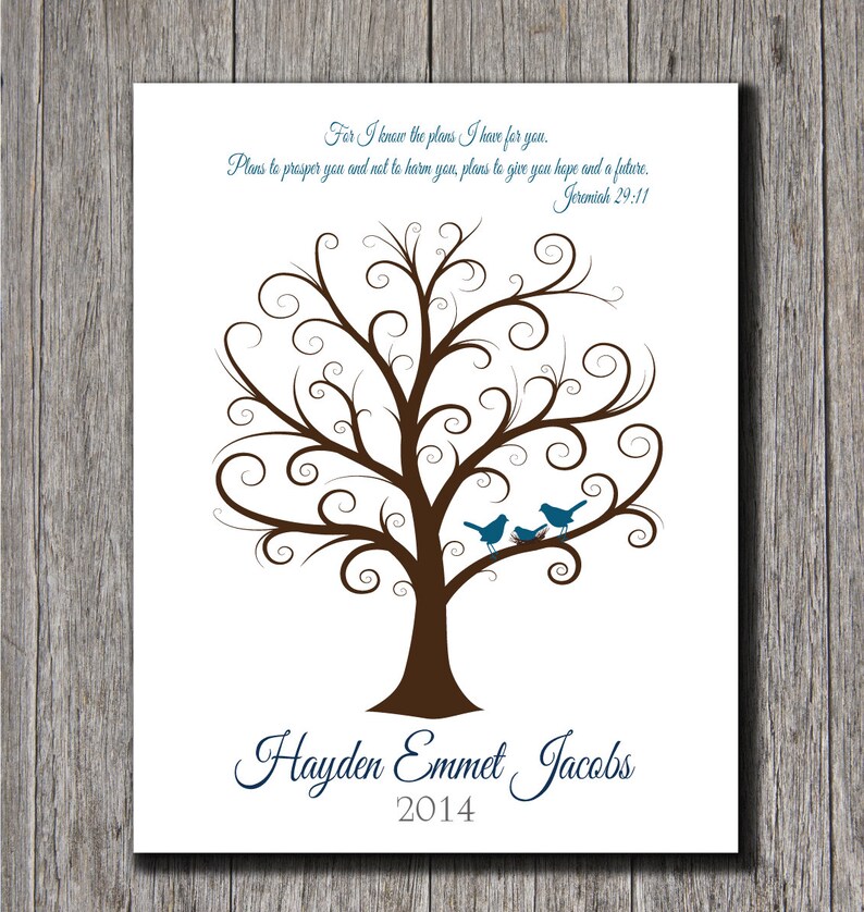 Baby Shower Fingerprint Tree 20x30 Guest Book Tree Nb Etsy Baby Shower Fingerprint Tree 20x30 Guest Book Tree Nb Etsy