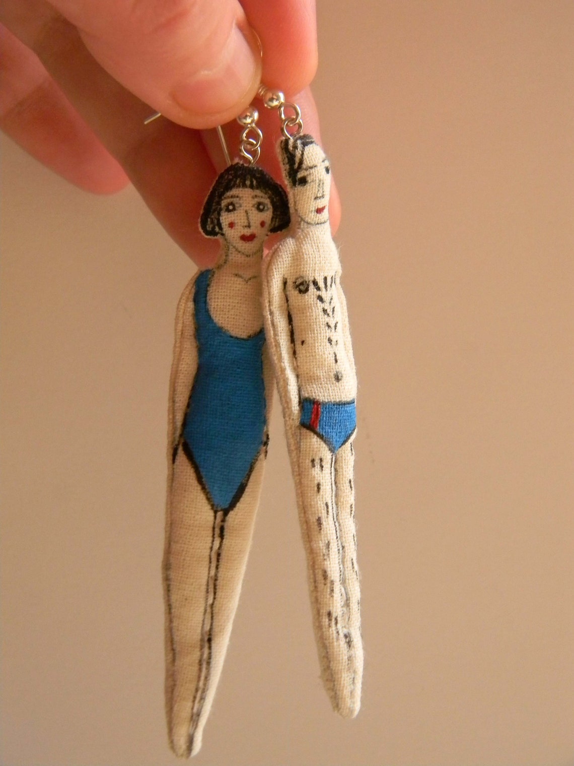 Swimmers Earrings Set of 2 Hand Painted Earrings Inspired by Etsy