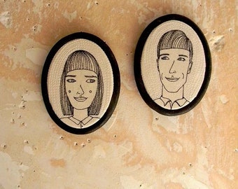 CUSTOM Portrait Anniversary Gift, Couple Portrait, Personalized Wedding Portrait, Embroidered Portraits for Couple, Embroidery Art