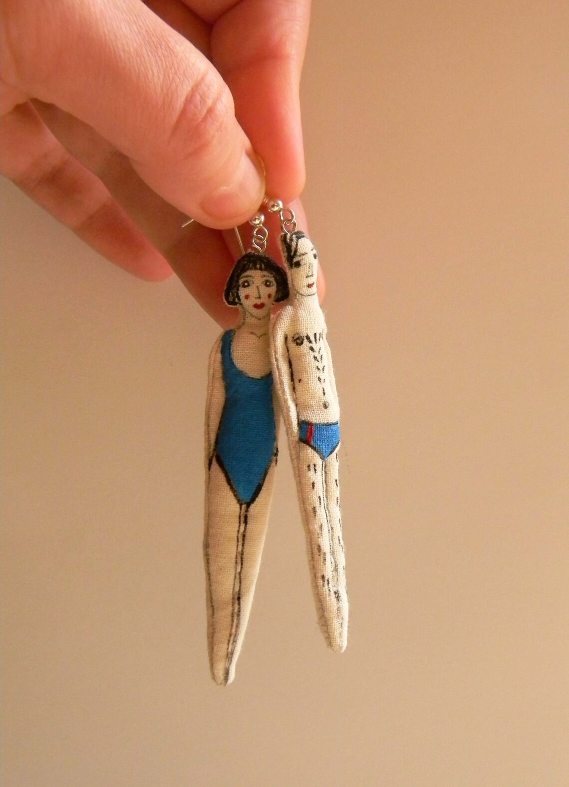 Swimmers Earrings Set of 2 Hand Painted Earrings Inspired by Etsy