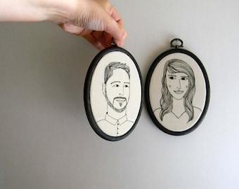 Custom couple portrait. Custom embroidery portrait. Personalized Anniversary portrait. Wedding gift for couple. Embroidered portrait art