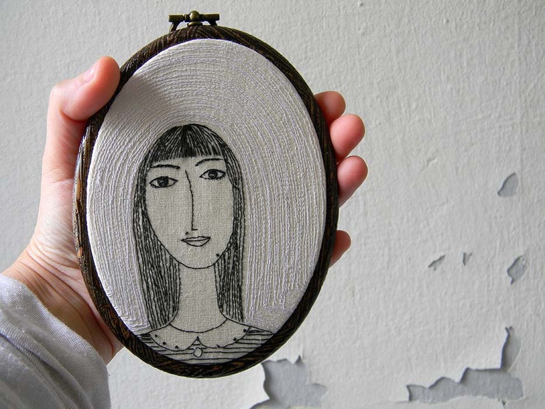 Personalized Portrait Hand Stitched Portrait Custom Made Etsy