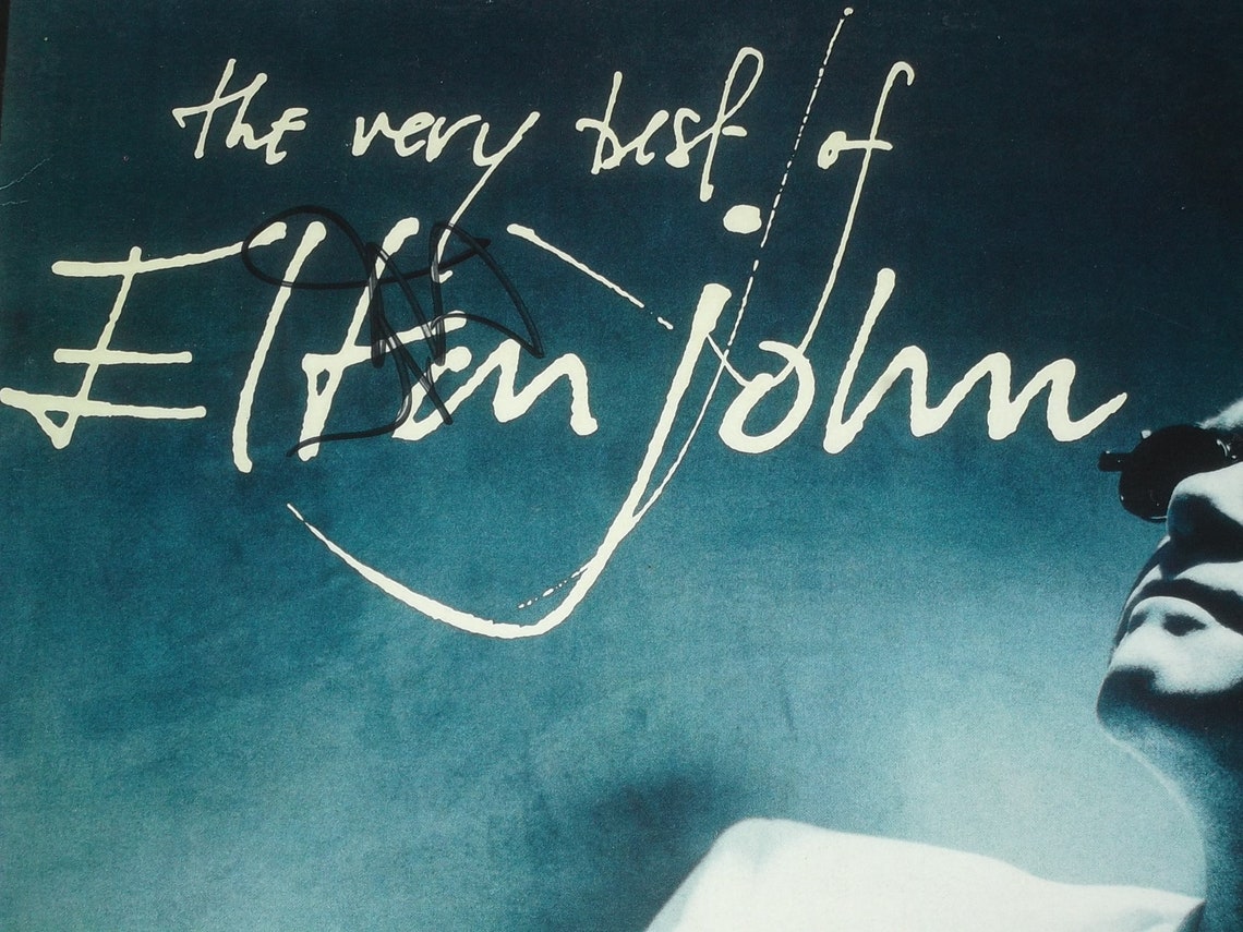 Elton john pre print signature copy vinilo album cover framed Etsy