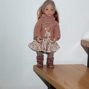 Puppenkleidung, Kleid, Jacke ,Leggings ,Haarband. Bild 6