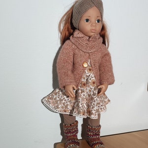 Puppenkleidung, Kleid, Jacke ,Leggings ,Haarband. Bild 7