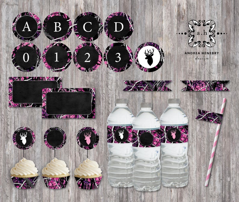 Instant Download Party Decor Pink Camo Hunting Camouflage Etsy