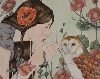 Whispers- limited edition print of original mixed media painting