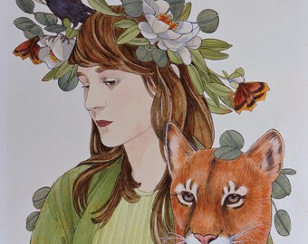 Song of the Rook- limited edition print of original mixed media painting