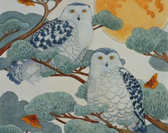 The Stories they Share- limited edition print of original mixed media painting