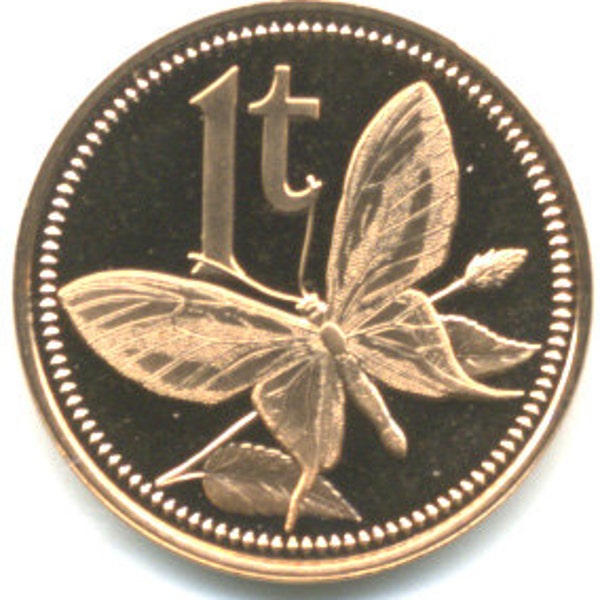 Vintage Butterfly coin from Papua New Guinea - KM1 - uncirculated - butterly - flutterby - insect coin - Coin Connoisseur