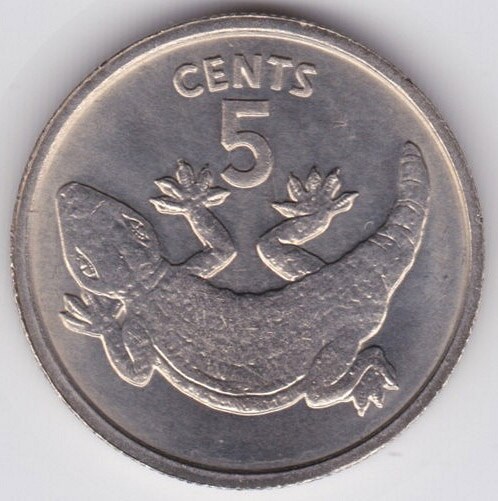 Lizard coin - Kiribati 5 cent coin - TOKAI LIZARD - 1979 vintage coin…