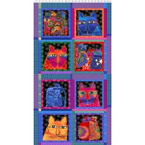 Laurel Burch-FELINE FROLIC-Y2796~55M-PANEL 24" X 44" ~ Rare!!