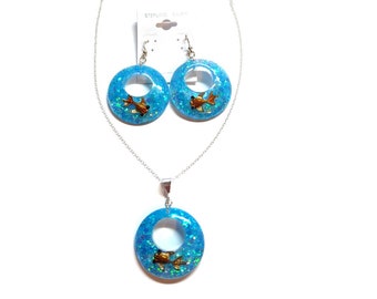 Koi Pond Earrings & Pendant