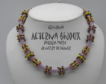 Beading kit and pattern Armonia, beading kit, beading necklace kit, kit, kits, beadwork kit, beadwork, beads kit, beadednecklace, kit