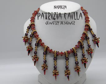 Nadhera- Perlenarbeiten, Perlenmuster, Fädelanleitung, Fädelanleitung, Fädelmuster, Perlenkette