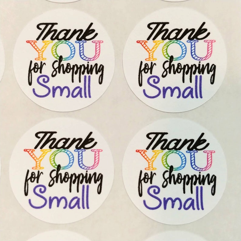 ENVELOPE SEALS LABELS STICKERS 1” Round 63 Thank You In Colors !!