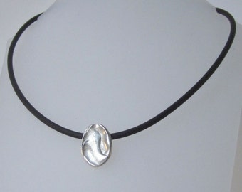 Sterling Silber Nugget Anhänger: Skandinavisches Design Halskette
