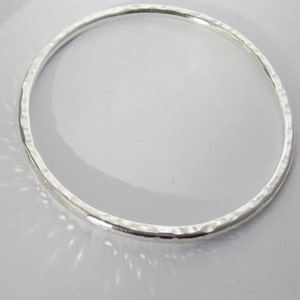 Chunky, solid silver hammered bangle, textured silver bangle, contemporary Scandinavian design, UK shop