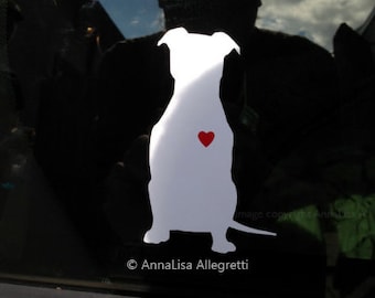 The original Loveabull pit bull decal (pitbull decal with heart)