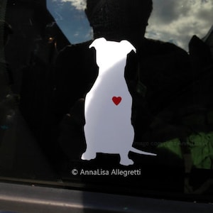 The original Loveabull pit bull decal (pitbull decal with heart)