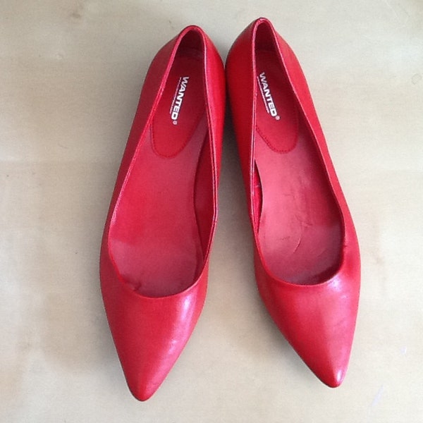 Vintage Red leather flat