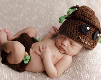Groot Baby Set (hat, diaper cover, shoes)
