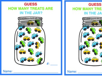 Baby Shower Guess the candy jar "Cars, Planes, Trains, Trucks" Theme INSTANT DOWNLOAD Boy or Girl