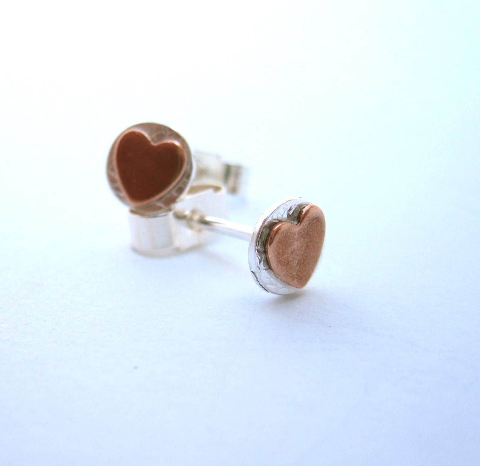 Tiny Heart Earrings Silver Copper Sweet Heart Earrings Etsy