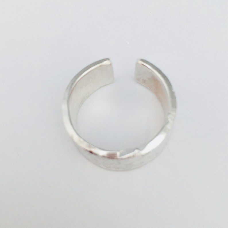 Open Ring Heavy Silver Adjustable Ring Bubbles design British Silver size J K L M Woman Metalsmith Solid silver Ring Men Man