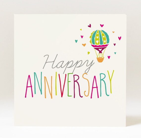 Joyeux Anniversaire Avec La Carte De Montgolfiere Etsy