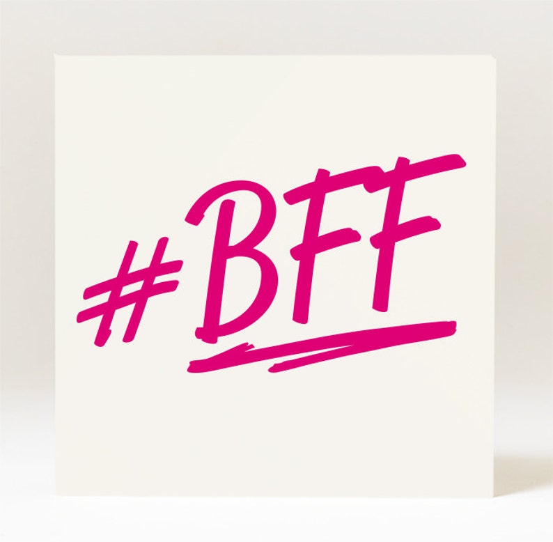 Hashtag BFF Best Friend Forever Card Etsy