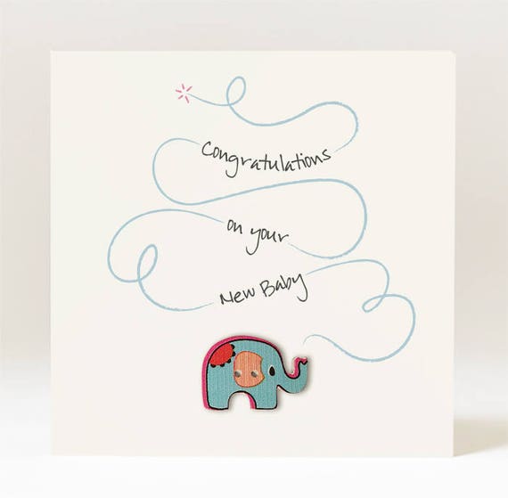 Hecho A Mano Felicidades Por Tu Nueva Tarjeta De Bebe Diseno Etsy