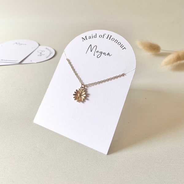 Flower Pendant | Bridesmaid Necklace | Personalised Bridesmaid Gift| Necklace | Flower Necklace | Bridesmaid Gift | Thank You Gift