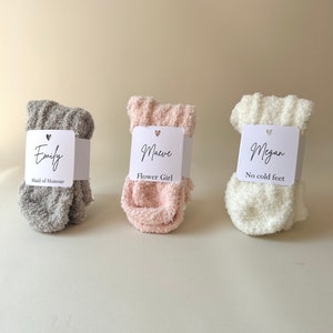 Bridesmaid Gifts | Cozy Socks | Footwear Accessories | Fluffy Foot Warmers | Gift | Thank You Gift | Personalised Socks