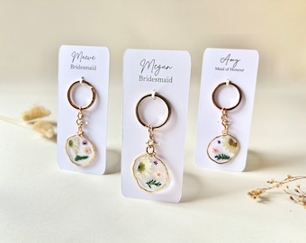 Bridesmaid Keyring | Bridesmaid Proposal | Personalised Bridesmaid Gift| Keyring | Flower | Accessories | Thank You Gift