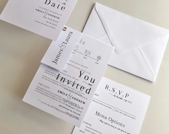 Save the Date and Wedding Invitation Bundle | Wedding Invitation | Vellum Wedding Invitation