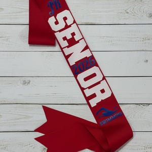 Personalized Senior Swimming Sashes