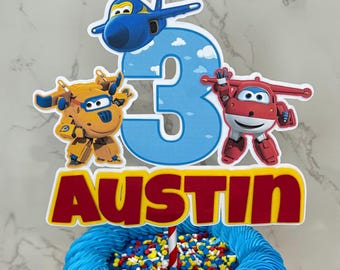 Super Wings inspirierte Themed Personalisierte Cake Topper