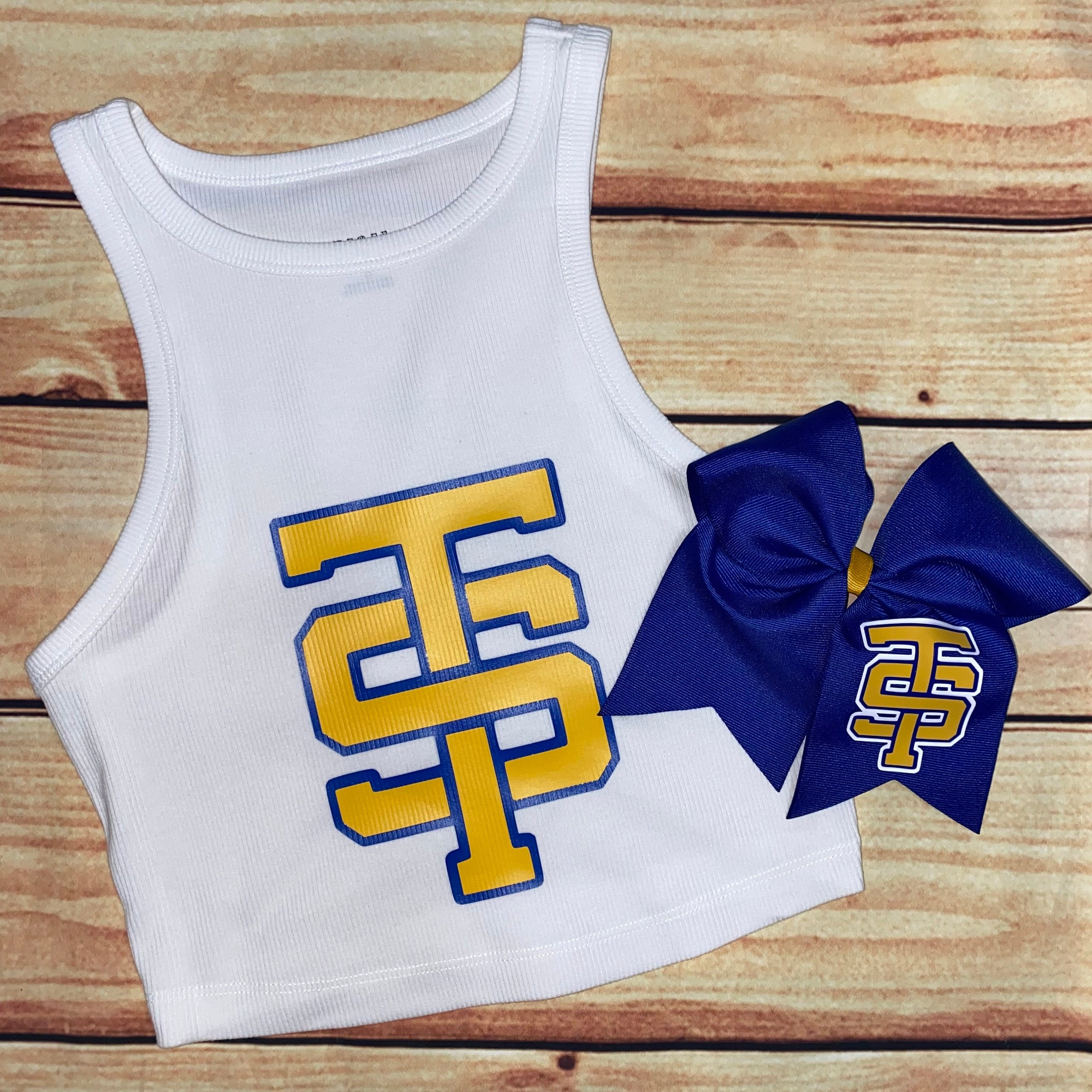 Shake It Cheer Inspired Crop Top and Cheer Bow Set - Adult Sizes