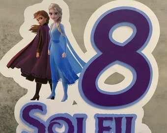 Frozen Themed Personalized Cake Topper