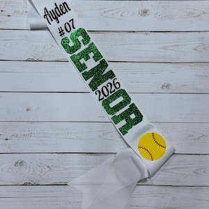 Personalized Senior Softball Sashes