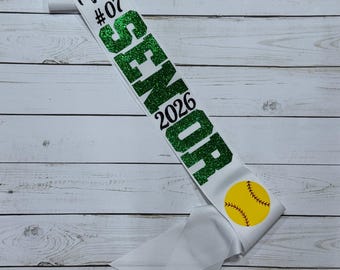 Personalized Senior Softball Sashes